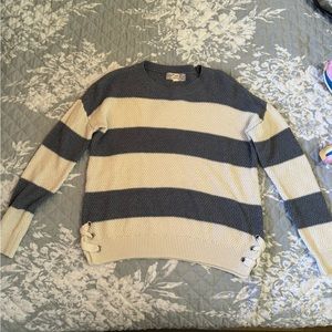 Blue and White Striped Sweater